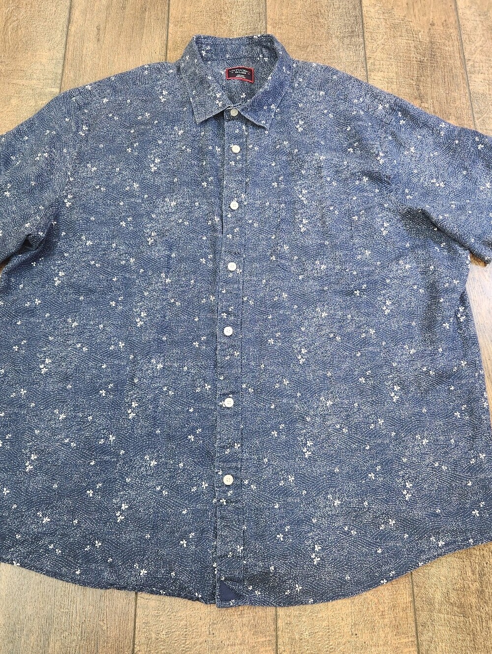 UNTUCKit LinenShirt Men's XXL Blue Floral Short Sleeve Button Front Hopper SS - Picture 2 of 6